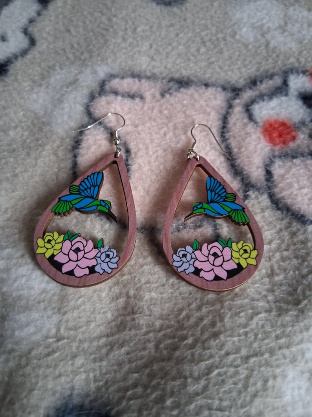 CUTE BIRD AND FLOWER EARRINGS